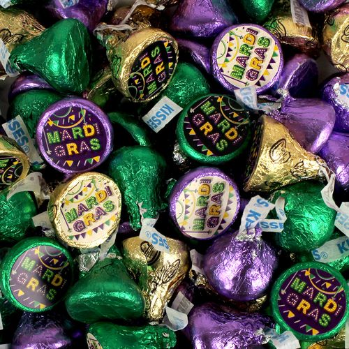 Assembled Let's Party Mardi Gras Hershey's Kisses Candy 100ct