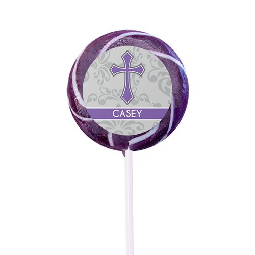 Personalized Communion Fluer Di Lis Cross- 24 Pack