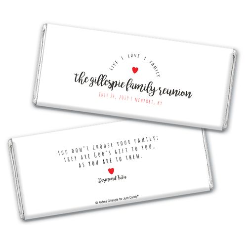 Family Reunion Personalized Chocolate Bar Wrappers Live-Love-Family