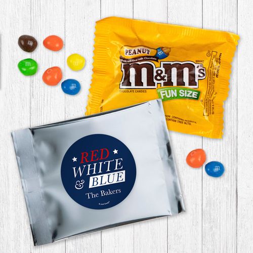 Personalized Patriotic Red White and Blue Peanut M&Ms