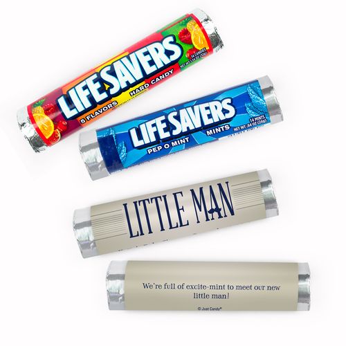 Personalized Baby Shower Little Man Lifesavers Rolls (20 Rolls)