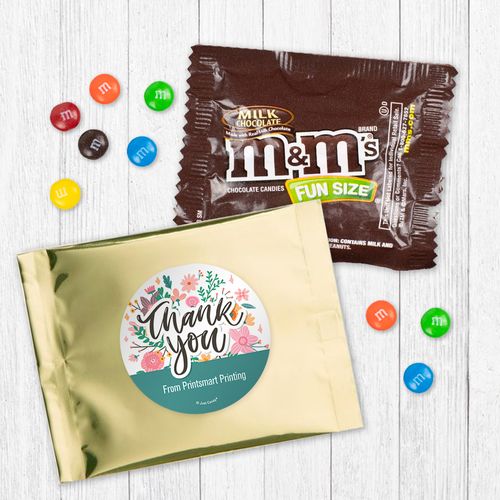 Personalized Thank You Spring Floral Milk Chocolate M&Ms