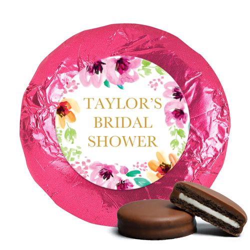 Personalized Bridal Shower Botanical Bubbly Chocolate Covered Oreos