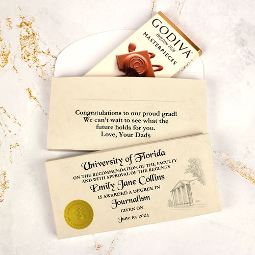 Deluxe Personalized Graduation Diploma Godiva Chocolate Bar in Gift Box