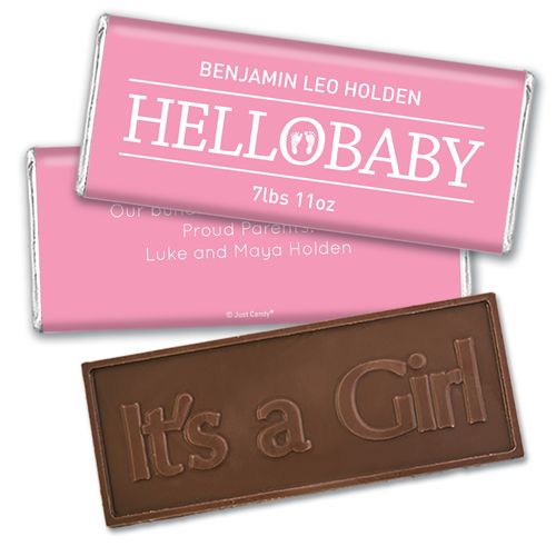 Personalized Hello Baby Birth Announcement Hershey's Embossed Chocolate Bar & Wrapper