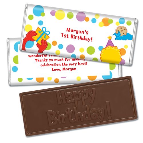 Birthday Sesame Street Themed Embossed Happy Birthday Bar