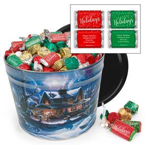 Personalized First Homecoming 14 lb Happy Holidays Hershey's Mix Tin