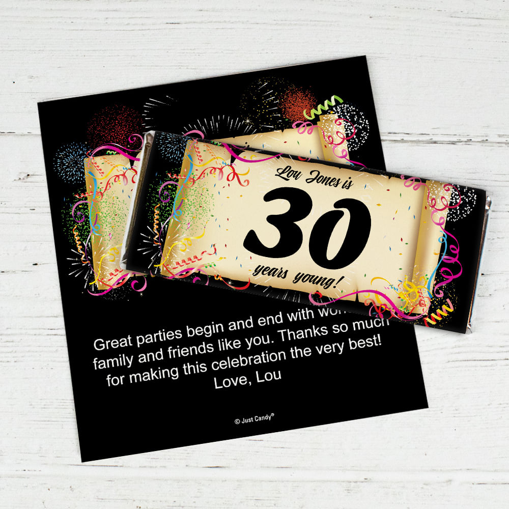 Milestones Personalized Chocolate Bar 30th Birthday Wrappers ...