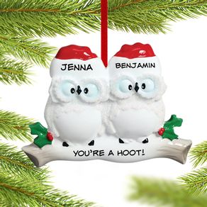 Wise Owl Couple Ornament