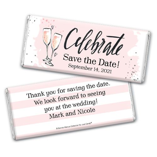 Bonnie Marcus Collection Personalized Chocolate Bar Wrappers Chocolate and Wrapper The Bubbly Custom Save the Date