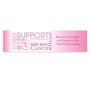 Personalized Breast Cancer Awareness Strength in Words 5 Ft. Banner