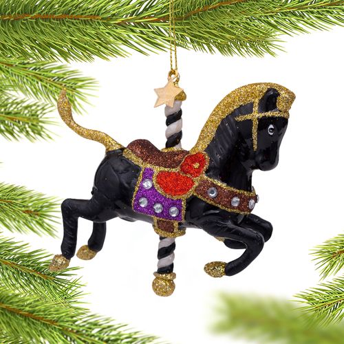 Black Carousel Horse Ornament