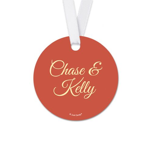 Personalized Round Script Wedding Favor Gift Tags (20 Pack)