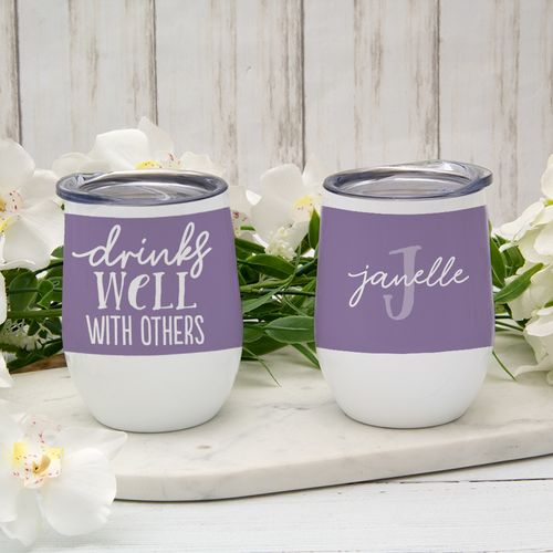 Personalized Wine Tumbler (12oz) - Drinks Well with Others