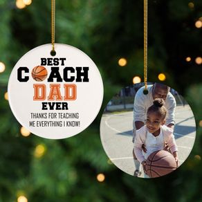 Best Coach Dad Basketball Ornament