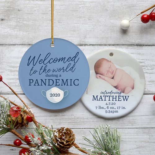 Personalized Pandemic Baby Boy Ornament