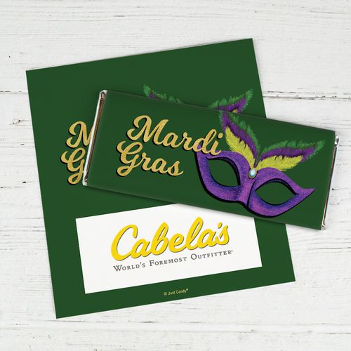 Personalized Mardi Gras Add Your Logo Chocolate Bar Wrappers Only