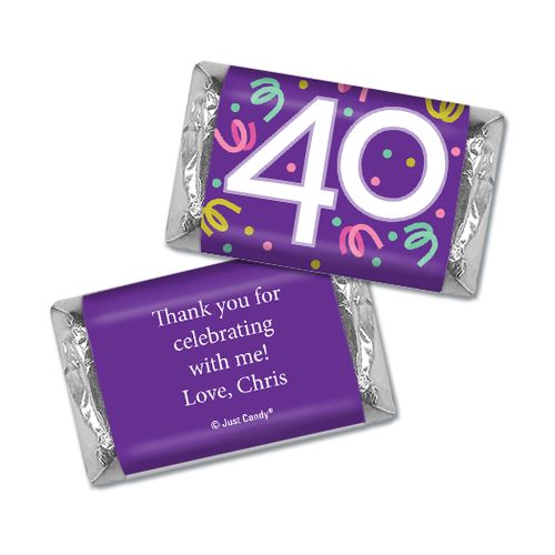 Personalized Forty Confetti Birthday Hershey's Miniatures
