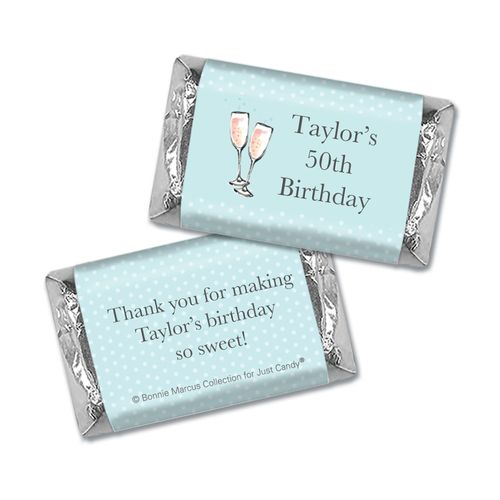 Personalized Bonnie Marcus Birthday Blue Birthday Party Bubbly Mini Wrappers Only