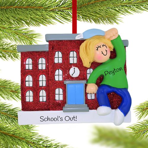 Personalized School's Out Christmas Ornament