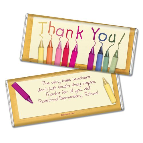 Teacher Appreciation Personalized Chocolate Bar Wrappers Crayon