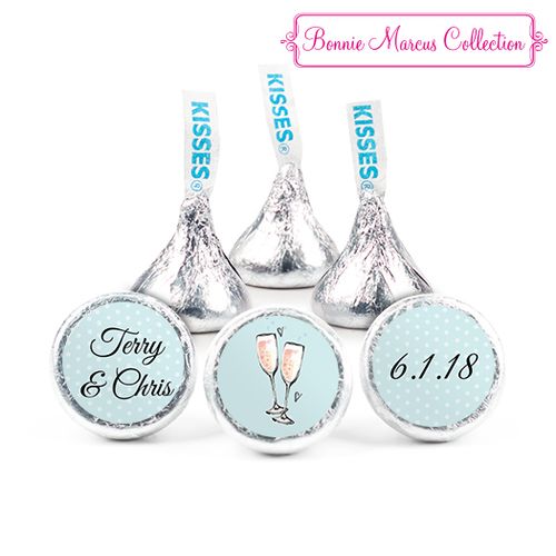 Personalized Anniversary Bubbly Party Blue Hershey's Kisses