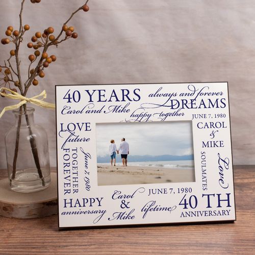 Personalized Wedding Anniversary Word Cloud Picture Frame