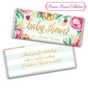 Personalized Bonnie Marcus Baby Shower Stripes Chocolate Bar & Wrapper