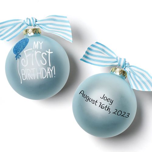 My First Birthday Blue Ornament