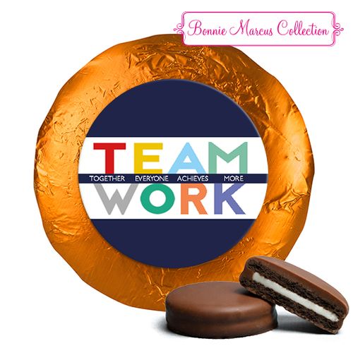 Personalized Bonnie Marcus Collection Teamwork Acrostic Belgian Chocolate Covered Oreos (24 Pack)