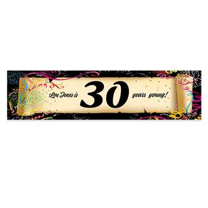 Personalized Birthday Confetti 30th 5 Ft. Banner