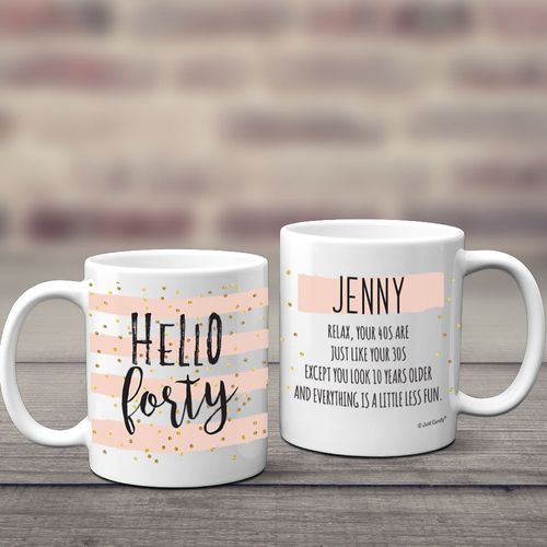 Personalized Hello Forty 11oz Mug Empty