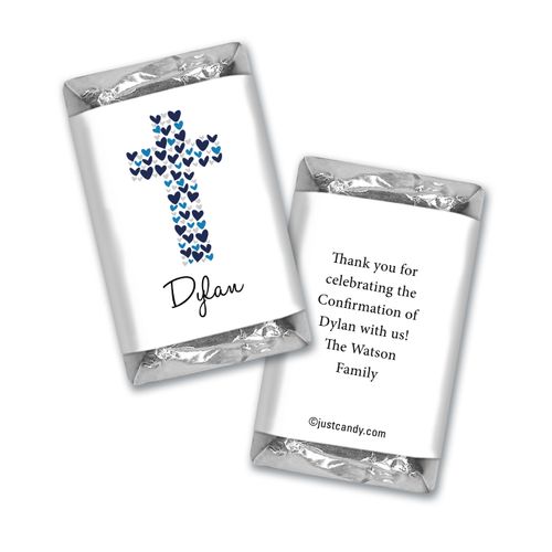 Confirmation Personalized Hershey's Miniatures Hearts Cross