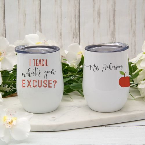 Personalized Wine Tumbler (12oz) - I'm a Teacher