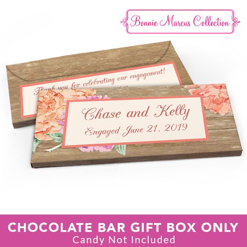 Deluxe Personalized Engagement Blooming Joy Candy Bar Favor Box