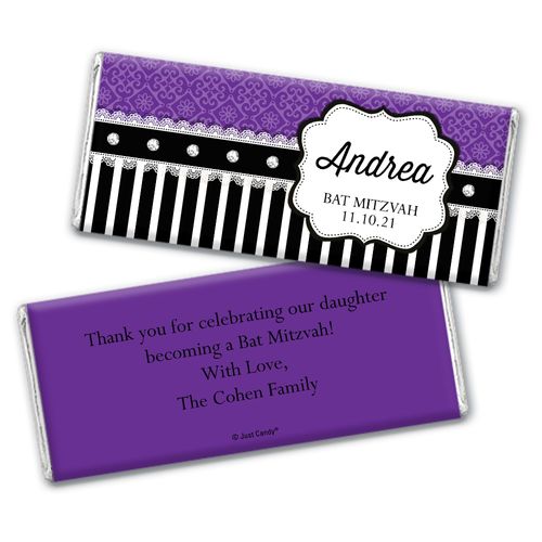 Bat Mitzvah Personalized Chocolate Bar Wrappers Trendy Teen