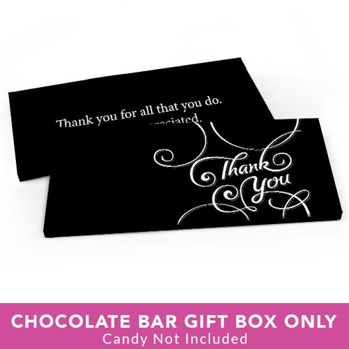 Deluxe Personalized Business Thank You Script Candy Bar Favor Box