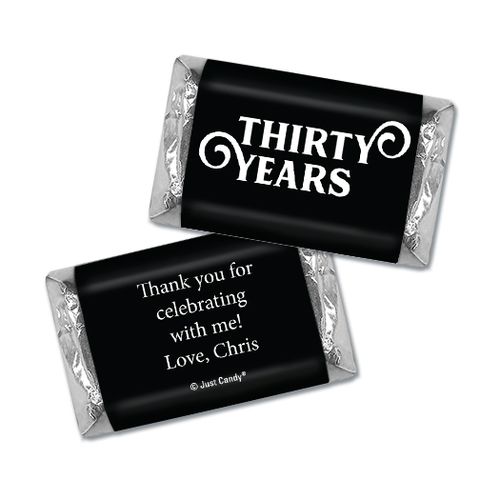 Personalized Milestones 30th Type Birthday Hershey's Miniatures