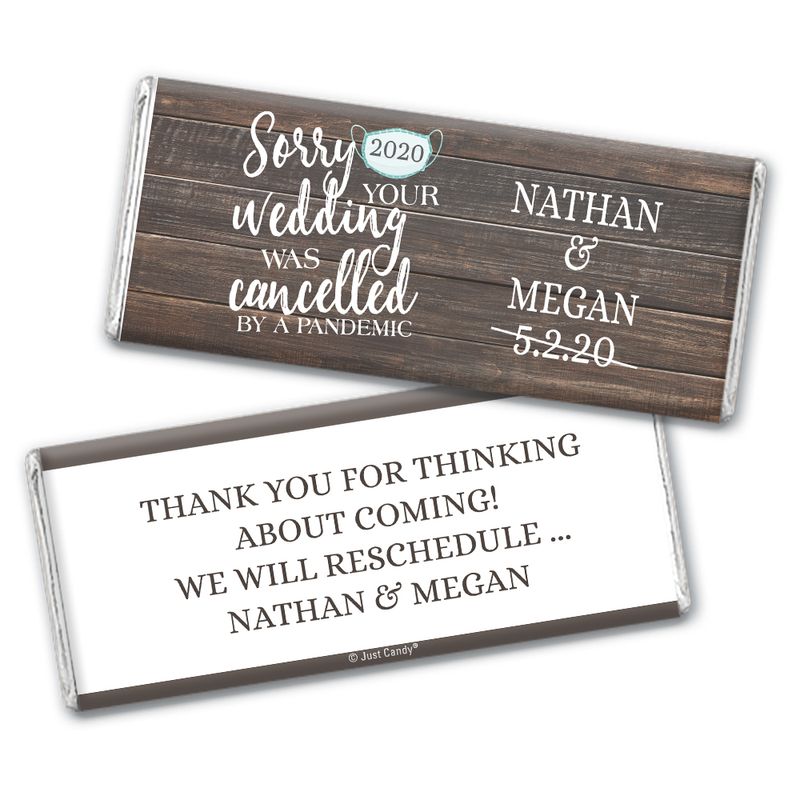 Personalized Sorry Your Wedding Was Cancelled Chocolate Bar Wrappers ...