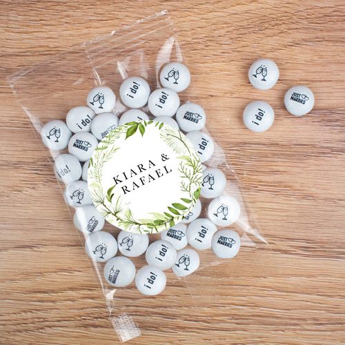 Personalized Wedding Botanical Greenery Candy Bag with JC Chocolate Minis