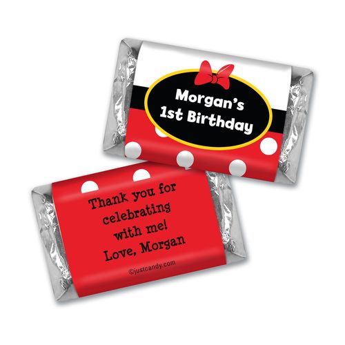 Birthday Personalized Hershey's Miniatures Minnie Mouse Theme