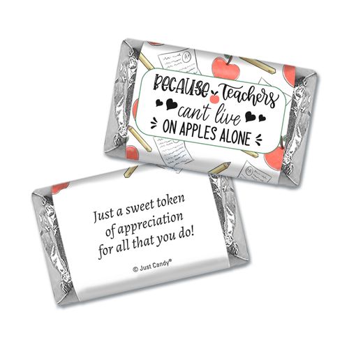 Personalized Teacher Appreciation Teachers on Apples Hershey's Miniatures Wrappers