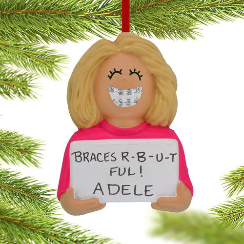 Braces On Girl Ornament