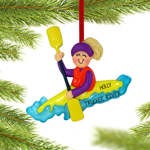 Kayaking Female Ornament