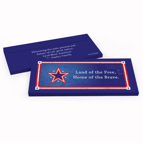 Deluxe Personalized Patriotic Star Hershey's Chocolate Bar in Gift Box