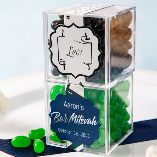 Personalized Bar Mitzvah JUST CANDY® favor cube with Jelly Belly Jelly Beans