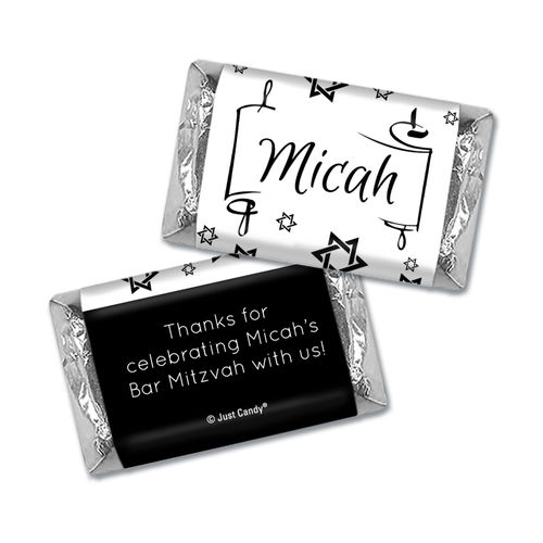 Personalized Bar Mitzvah Scroll & Stars Hershey's Hershey's Miniatures
