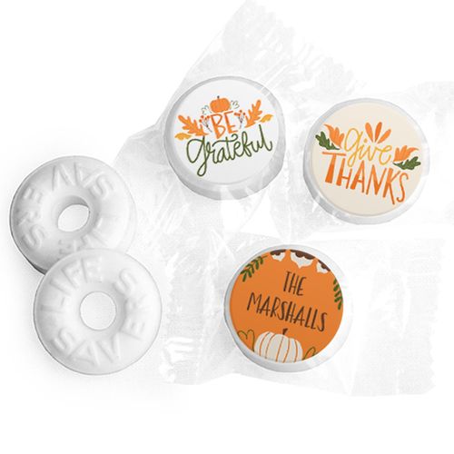 Personalized Thanksgiving Give Thanks Life Savers Mints