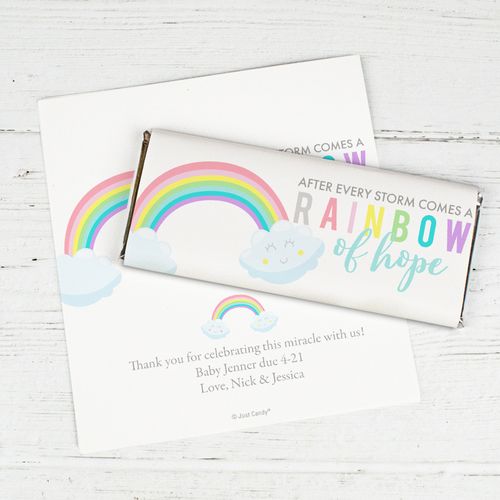 Baby Shower Personalized Chocolate Bar Wrappers Only After Every Storm Comes a Rainbow