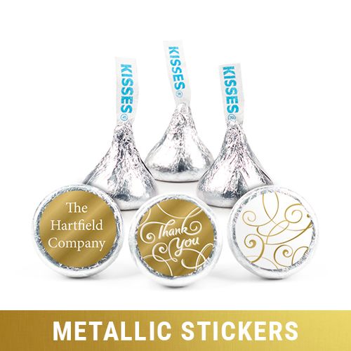Personalized Metallic Thank You Swirls Hershey's Kisses